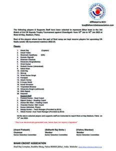 Col CK Nayudu Trophy Tournament