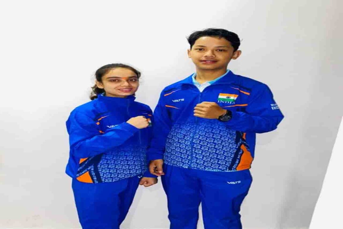 झारखंड के खिलाड़ी तनुश्री और एल प्लेटोदीप सिंह भारत की वुशु टीम के साथ इंटरनेशनल चैंपियनशिप के लिए रवाना